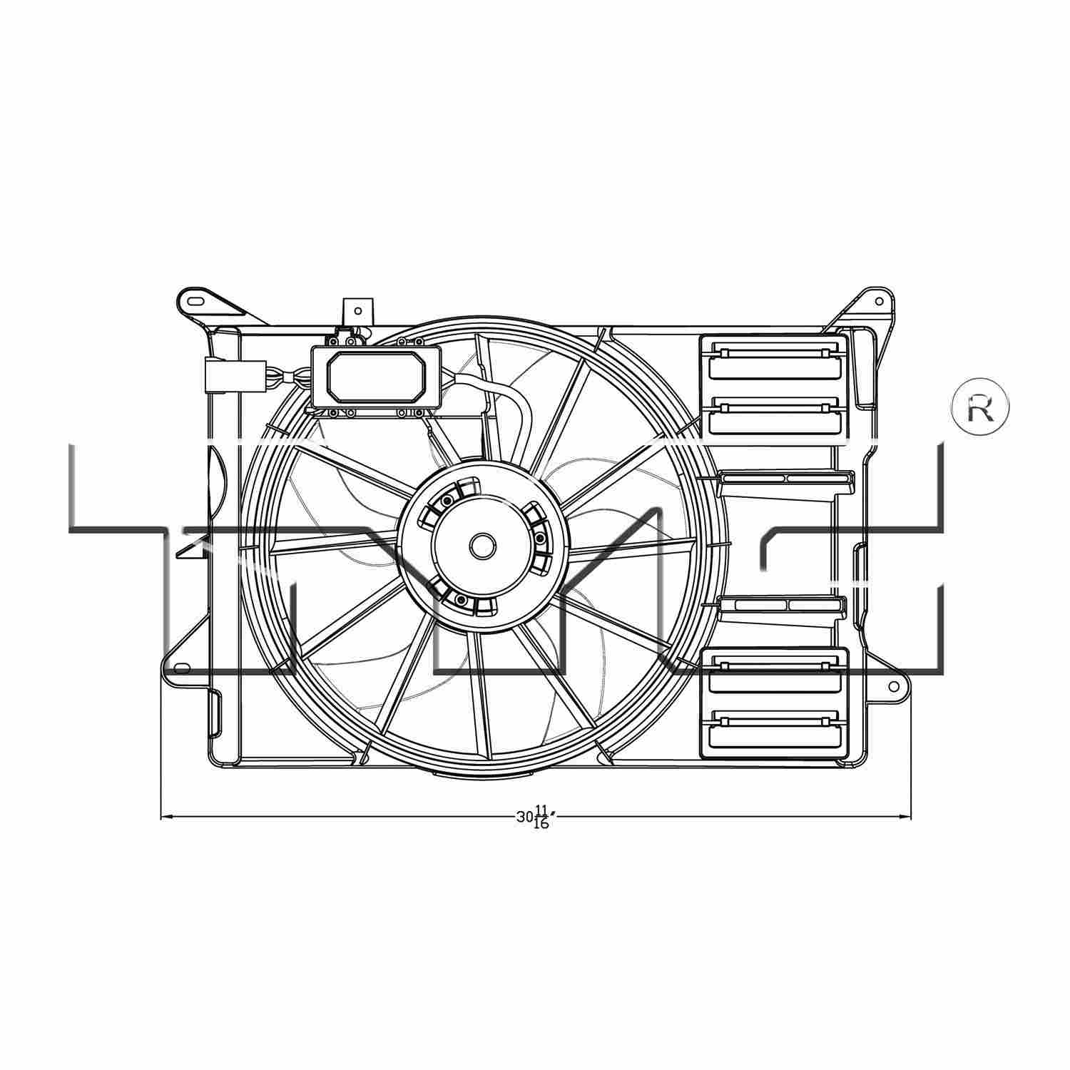 TYC Dual Radiator and Condenser Fan Assembly 623140