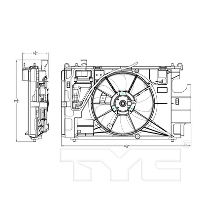 TYC Dual Radiator and Condenser Fan Assembly 623150