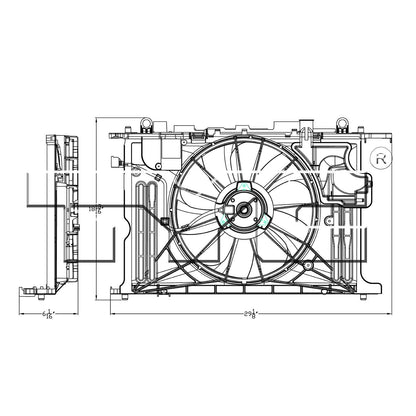 TYC Dual Radiator and Condenser Fan Assembly 623160