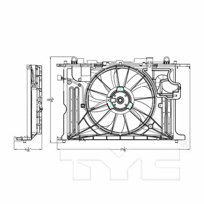 TYC Dual Radiator and Condenser Fan Assembly 623160