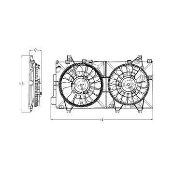 TYC Dual Radiator and Condenser Fan Assembly 623250