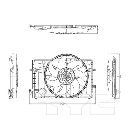 TYC Dual Radiator and Condenser Fan Assembly 623280