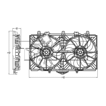 TYC Dual Radiator and Condenser Fan Assembly 623300