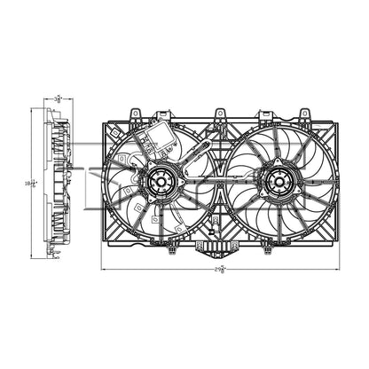TYC Dual Radiator and Condenser Fan Assembly 623300