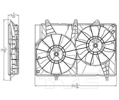TYC Dual Radiator and Condenser Fan Assembly 623390