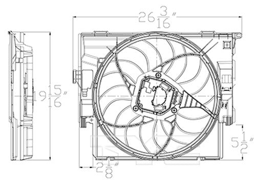 TYC Dual Radiator and Condenser Fan Assembly 623420