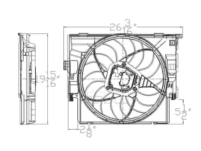TYC Dual Radiator and Condenser Fan Assembly 623420