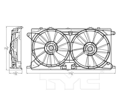 TYC Dual Radiator and Condenser Fan Assembly 623450