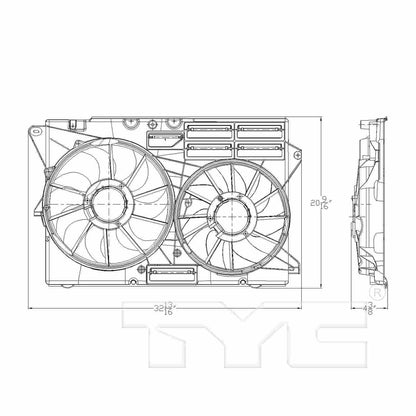 TYC Dual Radiator and Condenser Fan Assembly 623570