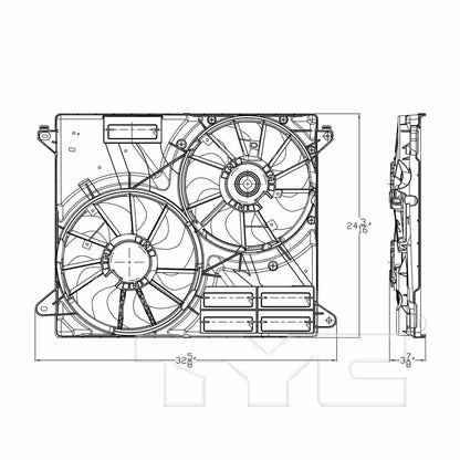 TYC Dual Radiator and Condenser Fan Assembly 623670