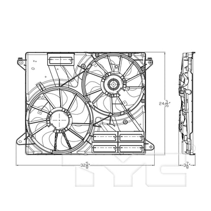 TYC Dual Radiator and Condenser Fan Assembly 623670
