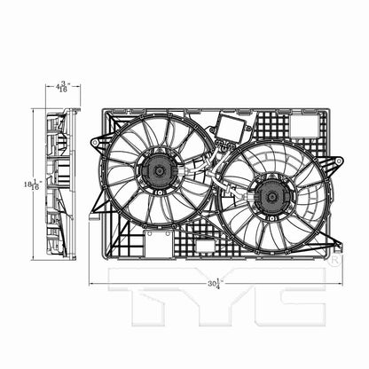 TYC Dual Radiator and Condenser Fan Assembly 623890