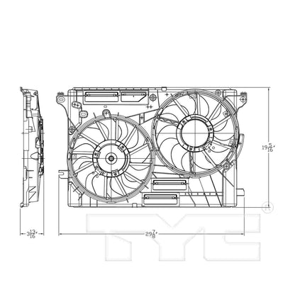 TYC Dual Radiator and Condenser Fan Assembly 623930