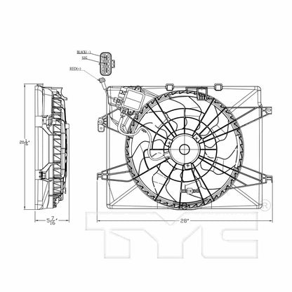 TYC Dual Radiator and Condenser Fan Assembly 623950