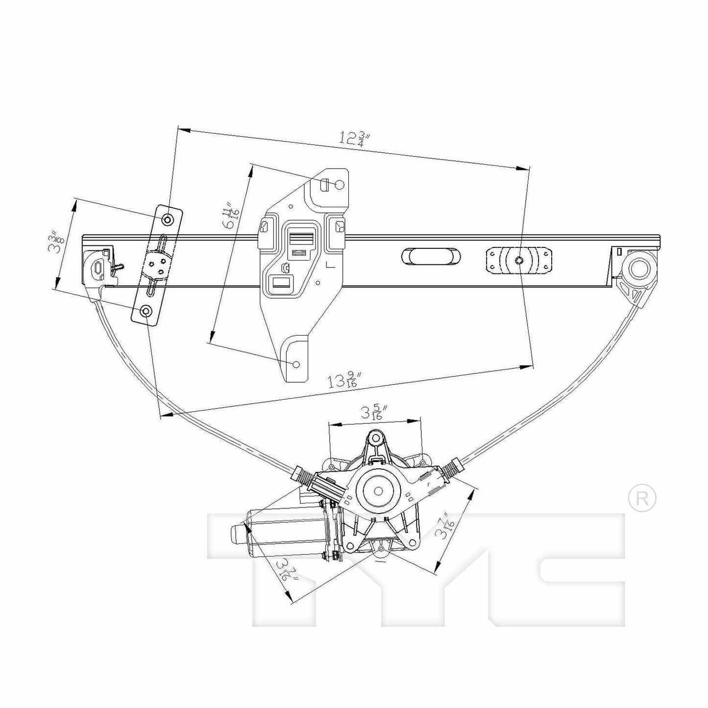 TYC Power Window Motor and Regulator Assembly 660199