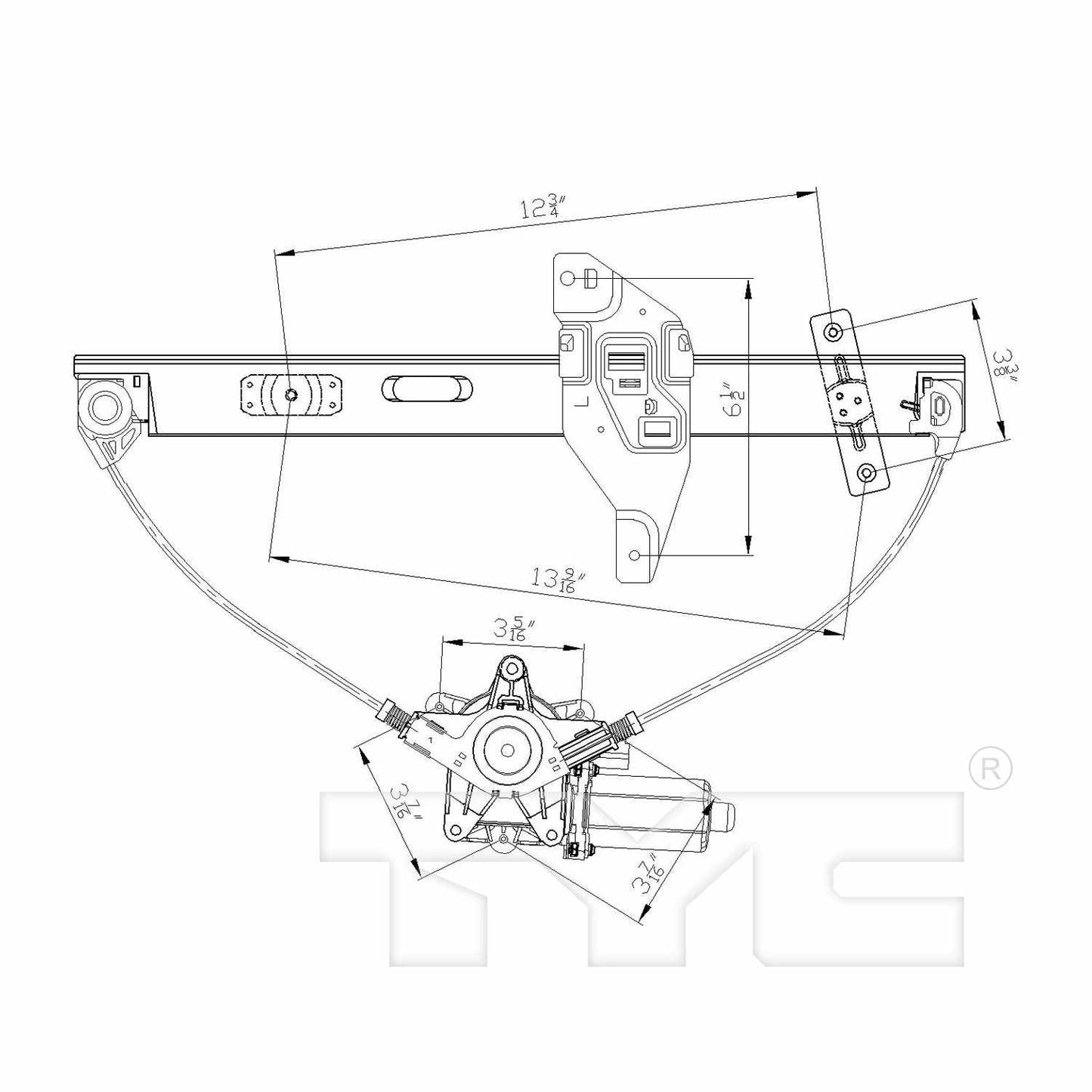 TYC Power Window Motor and Regulator Assembly 660200