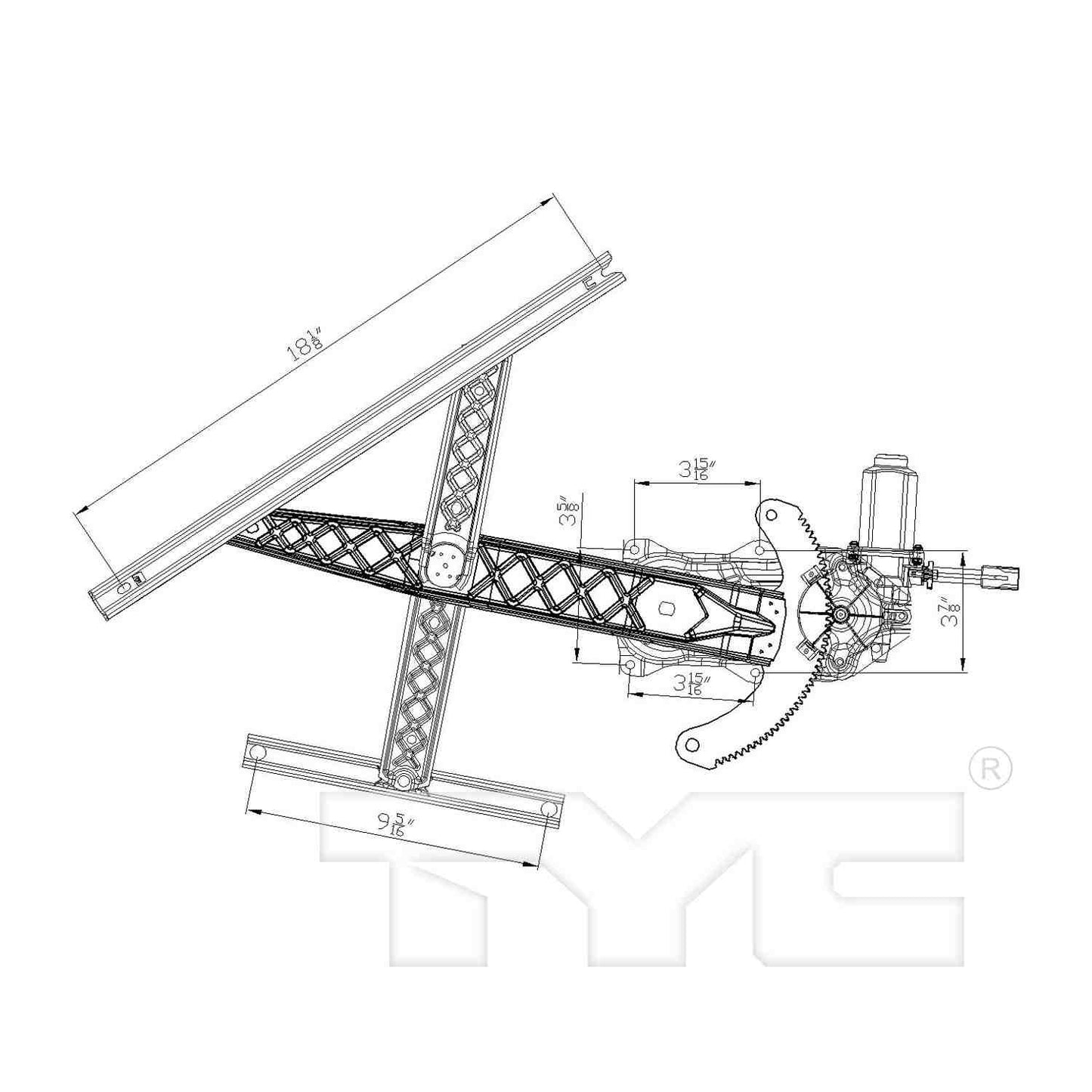 TYC Power Window Motor and Regulator Assembly 660256