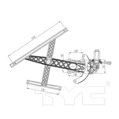 TYC Power Window Motor and Regulator Assembly 660256