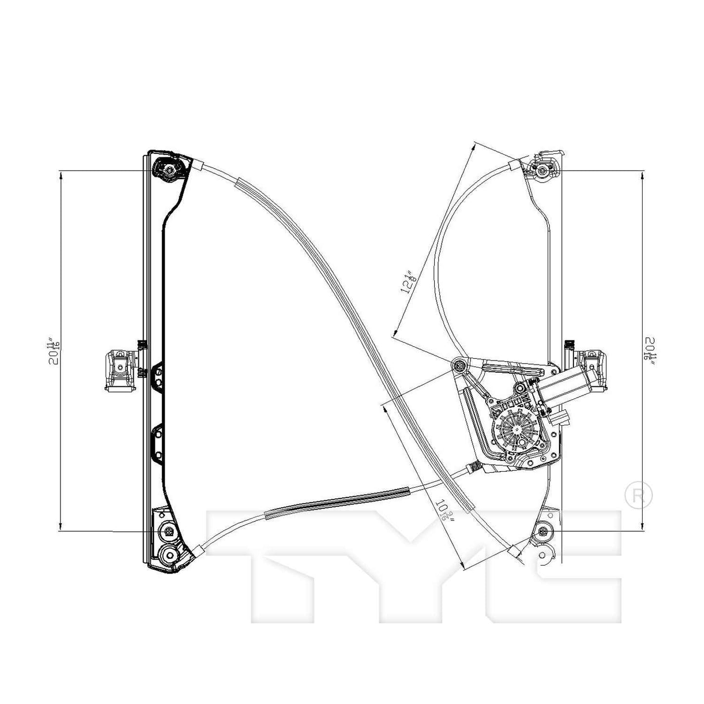 TYC Power Window Motor and Regulator Assembly 660263