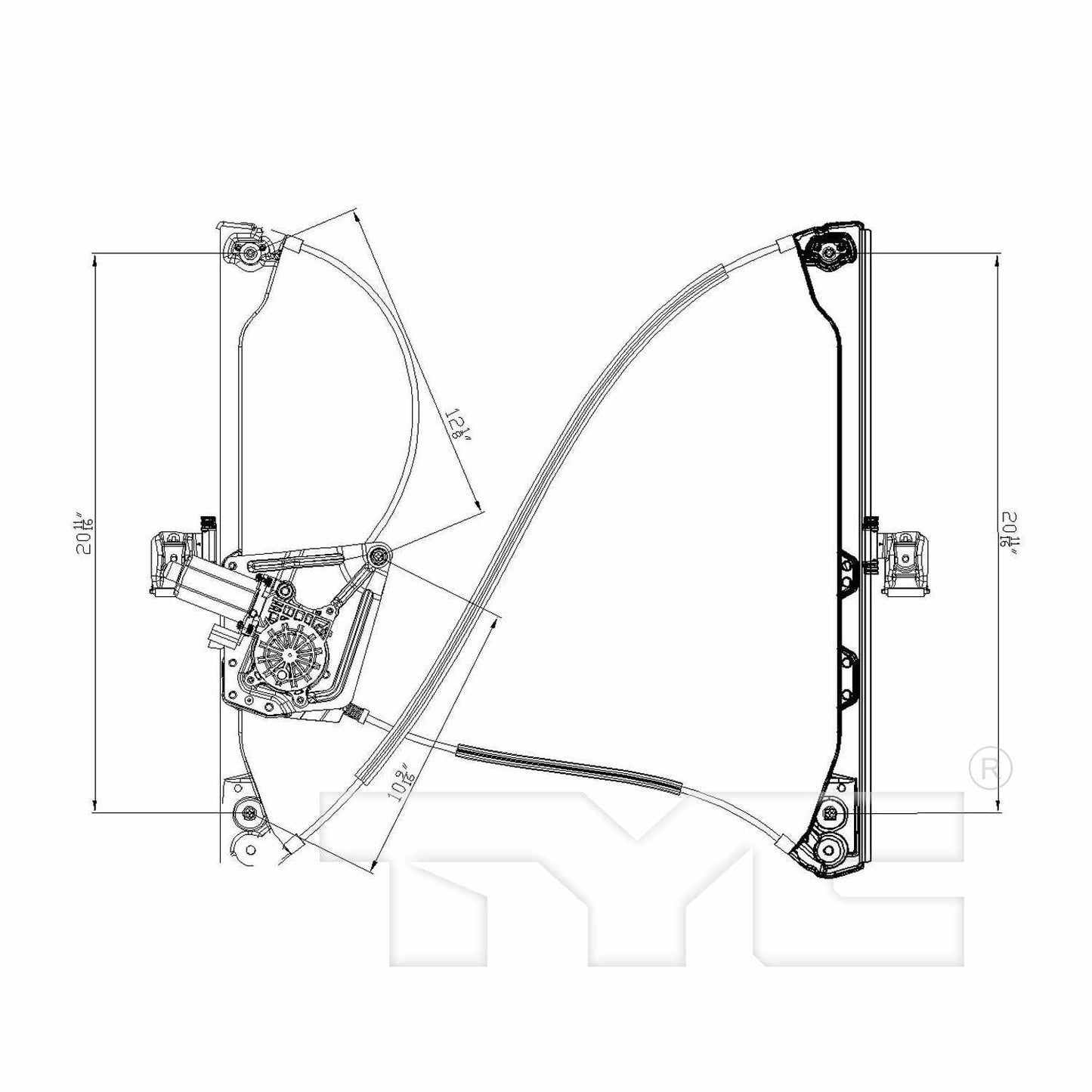 TYC Power Window Motor and Regulator Assembly 660264