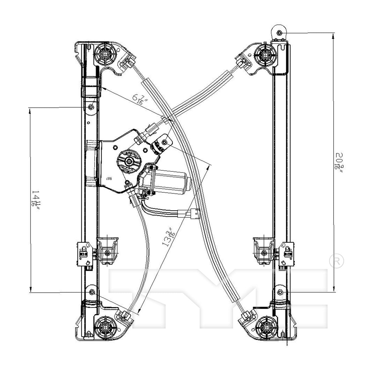 TYC Power Window Motor and Regulator Assembly 660270