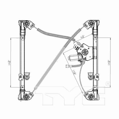 TYC Power Window Motor and Regulator Assembly 660271