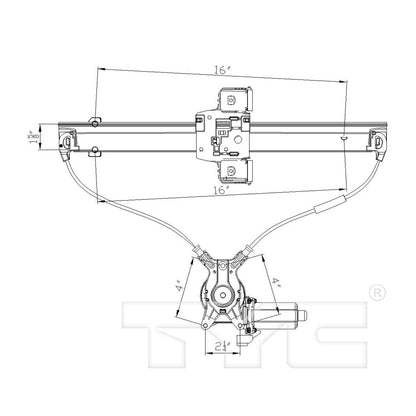 TYC Power Window Motor and Regulator Assembly 660283