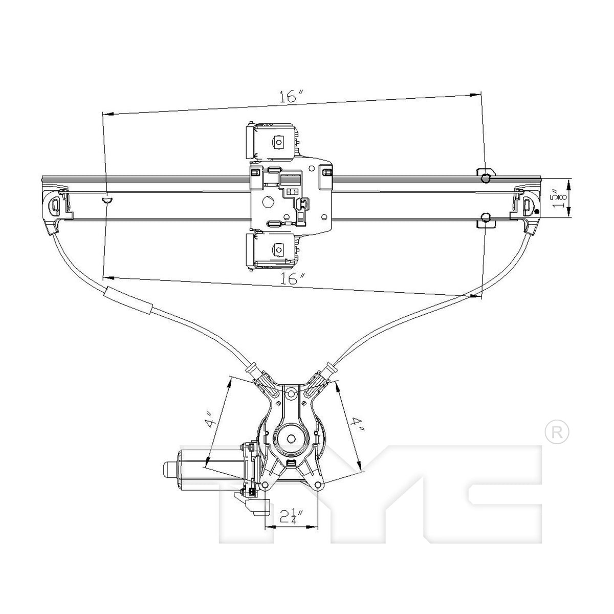 TYC Power Window Motor and Regulator Assembly 660284 image 3