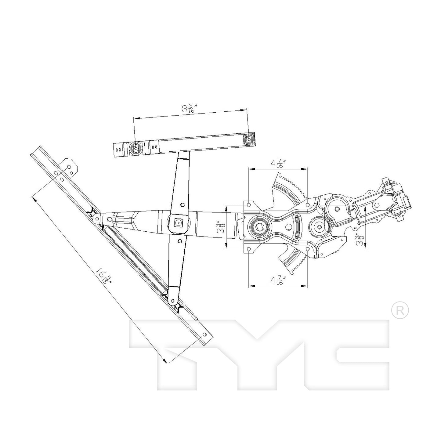 TYC Power Window Motor and Regulator Assembly 660286 image 2