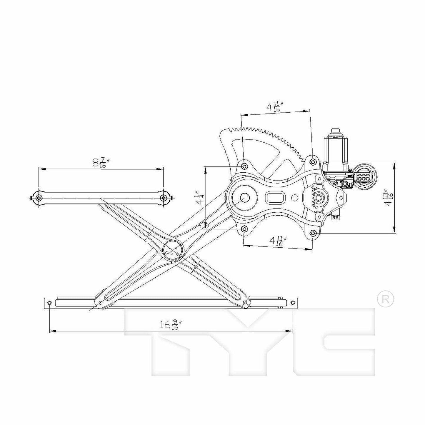 TYC Power Window Motor and Regulator Assembly 660289