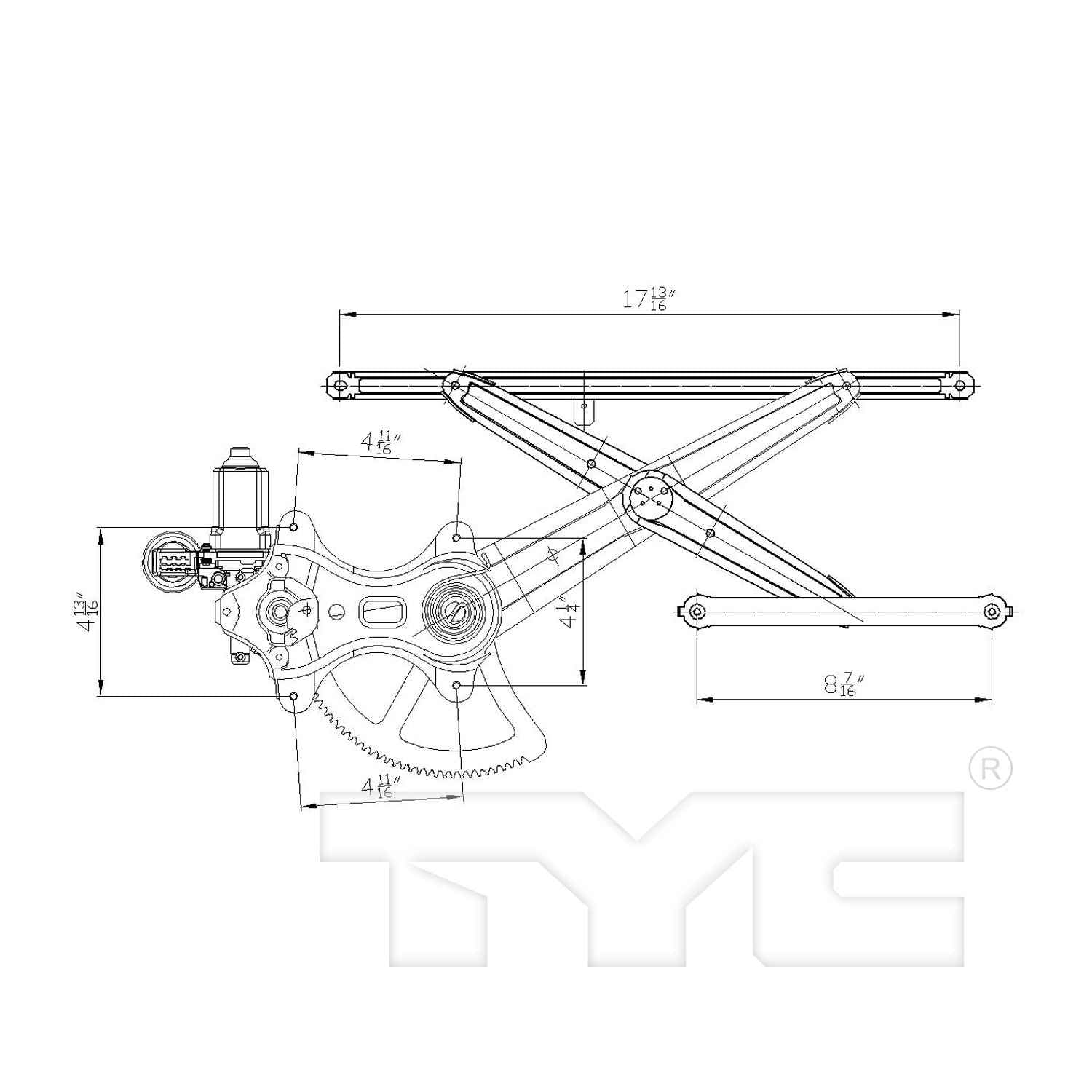TYC Power Window Motor and Regulator Assembly 660294