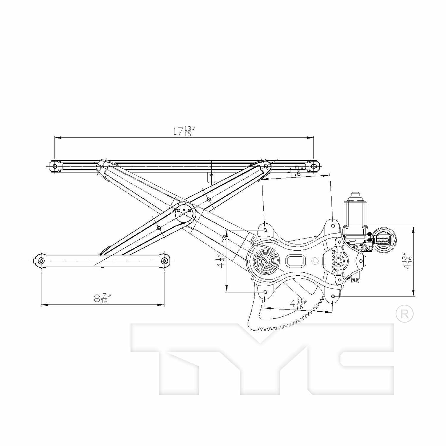 TYC Power Window Motor and Regulator Assembly 660295