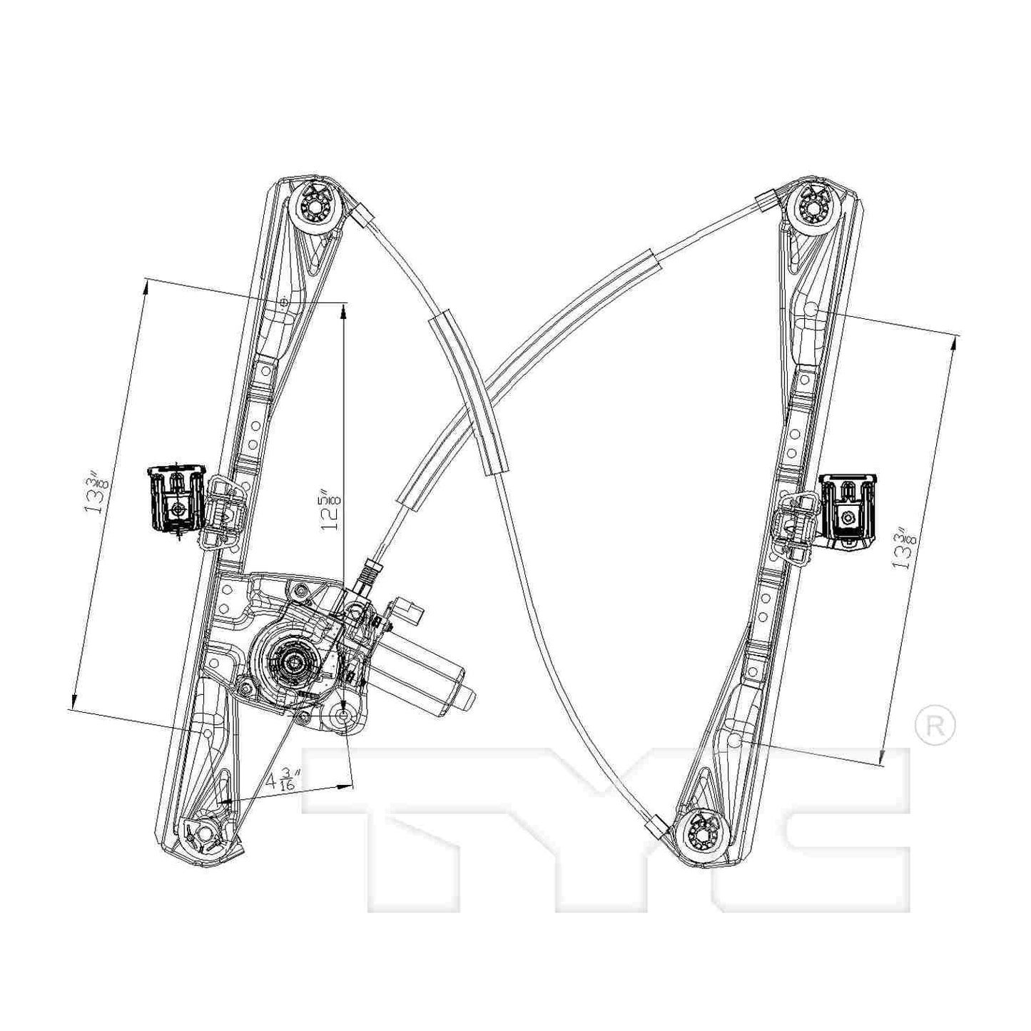TYC Power Window Motor and Regulator Assembly 660314