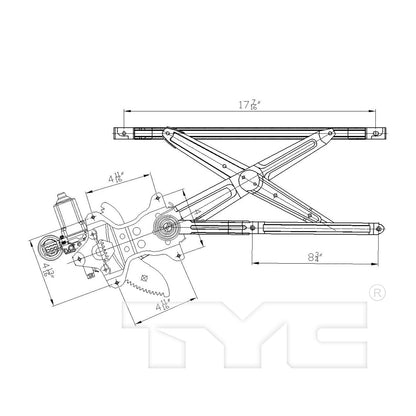 TYC Power Window Motor and Regulator Assembly 660322