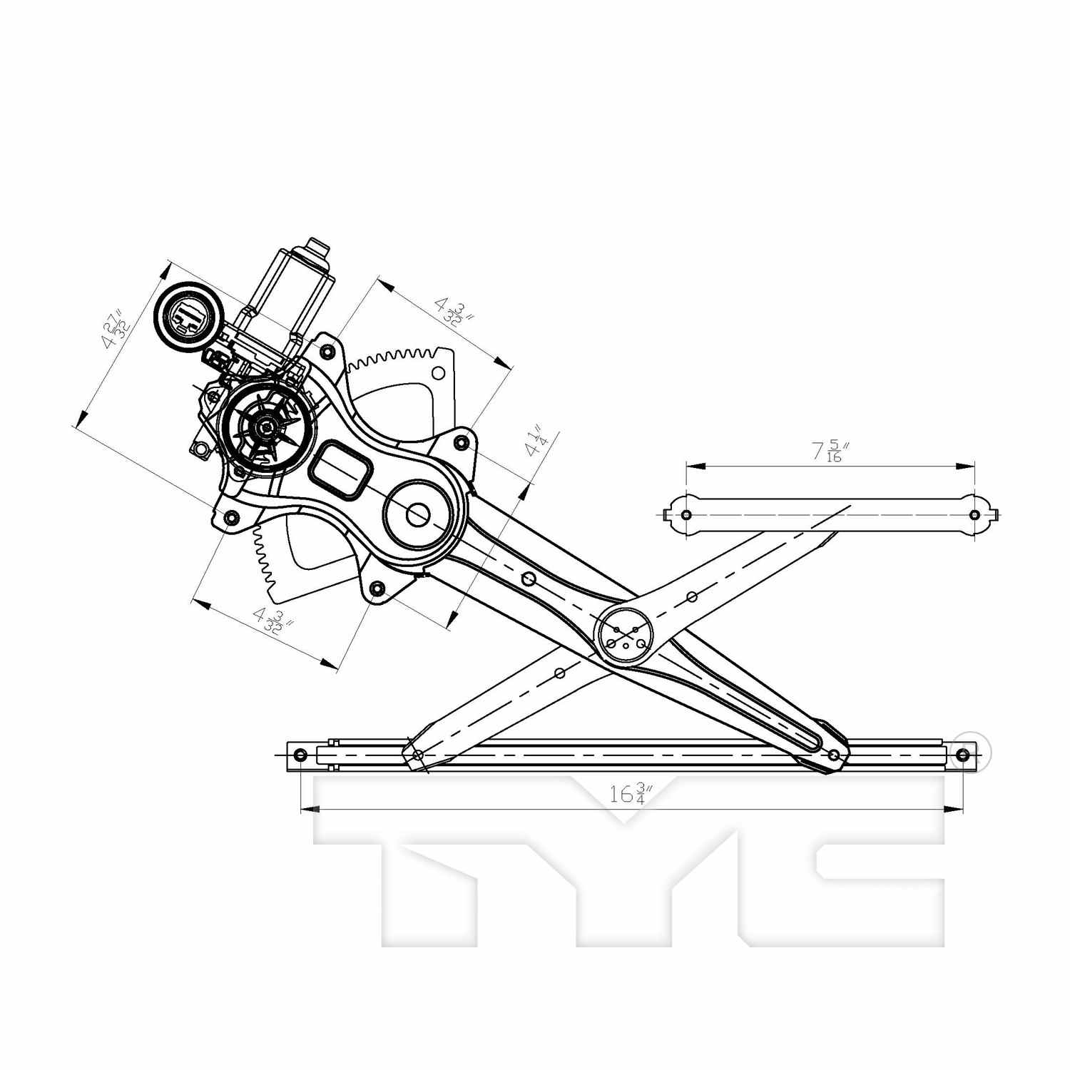 TYC Power Window Motor and Regulator Assembly 660407