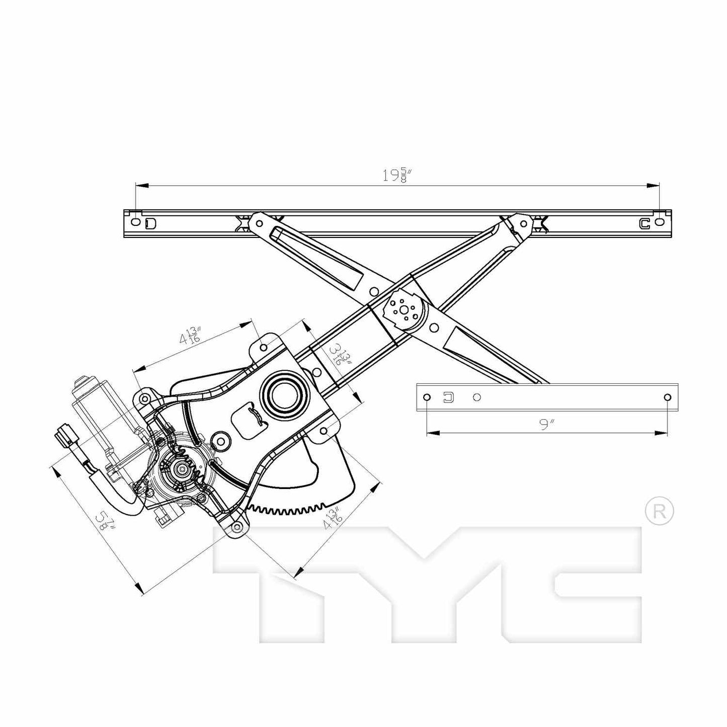 TYC Power Window Motor and Regulator Assembly 660411