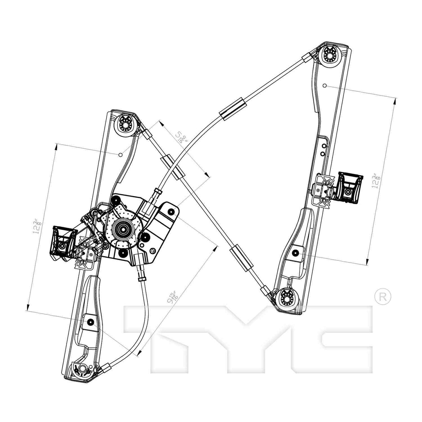 TYC Power Window Motor and Regulator Assembly 660472