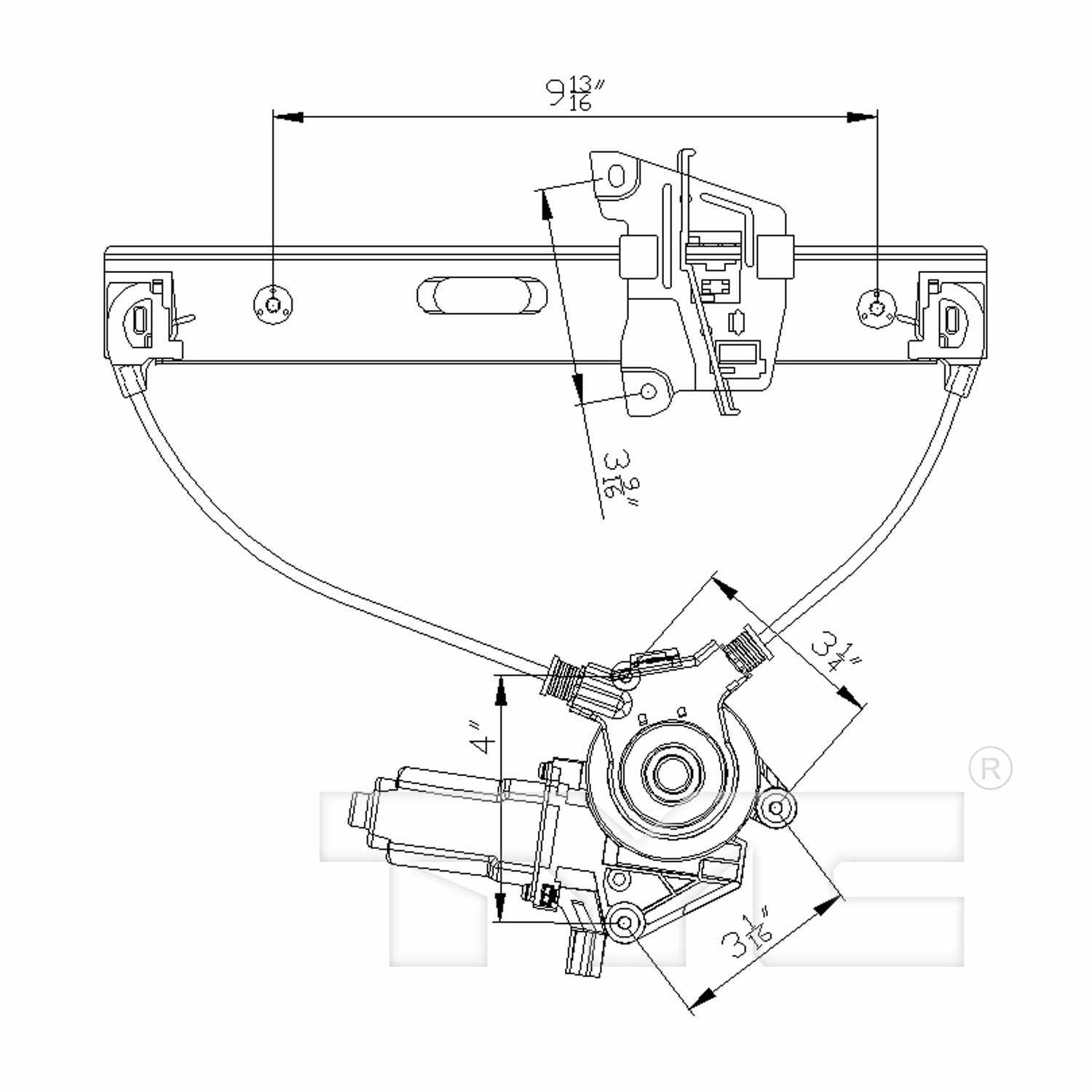 TYC Power Window Motor and Regulator Assembly 660532