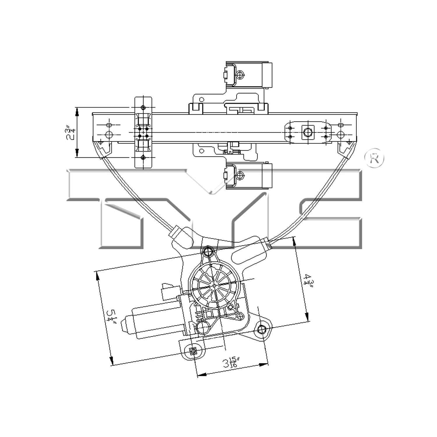 TYC Power Window Motor and Regulator Assembly 660534