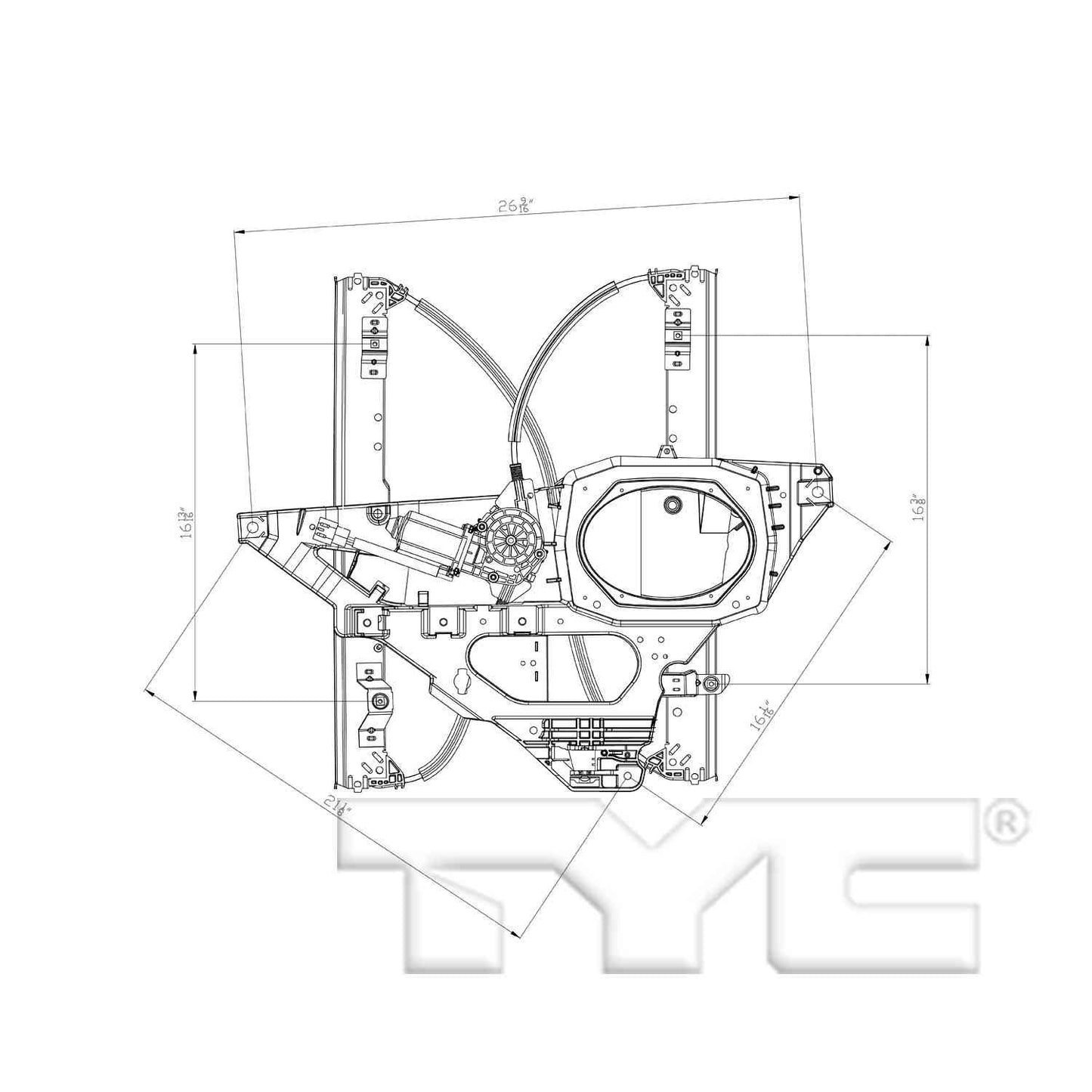 TYC Power Window Motor and Regulator Assembly 660547