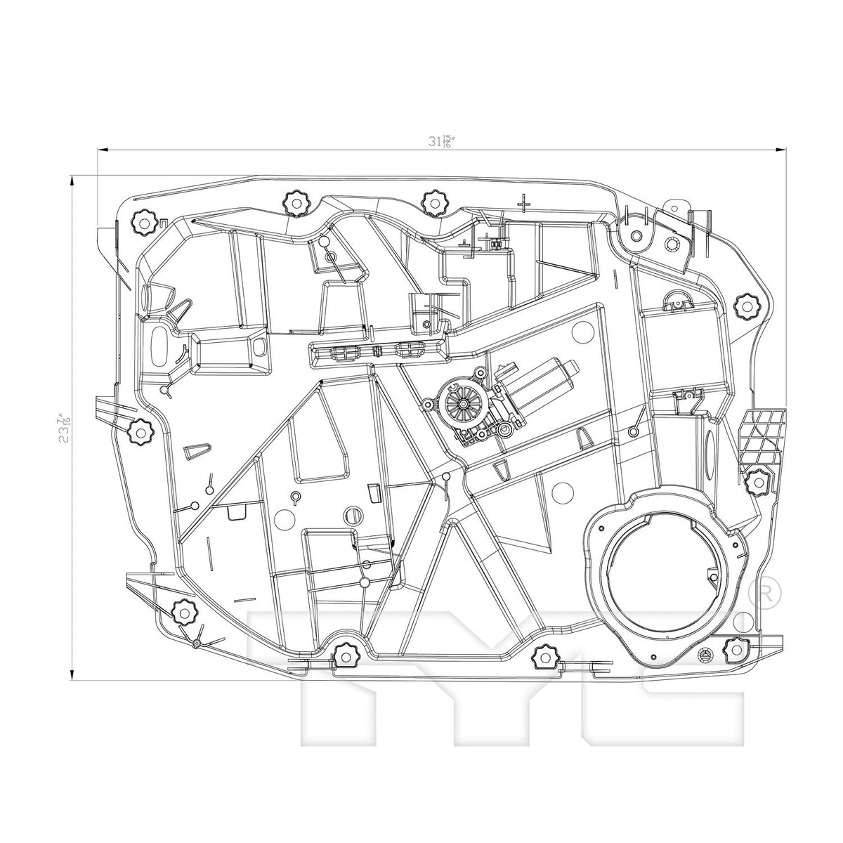 TYC Power Window Motor and Regulator Assembly 660552