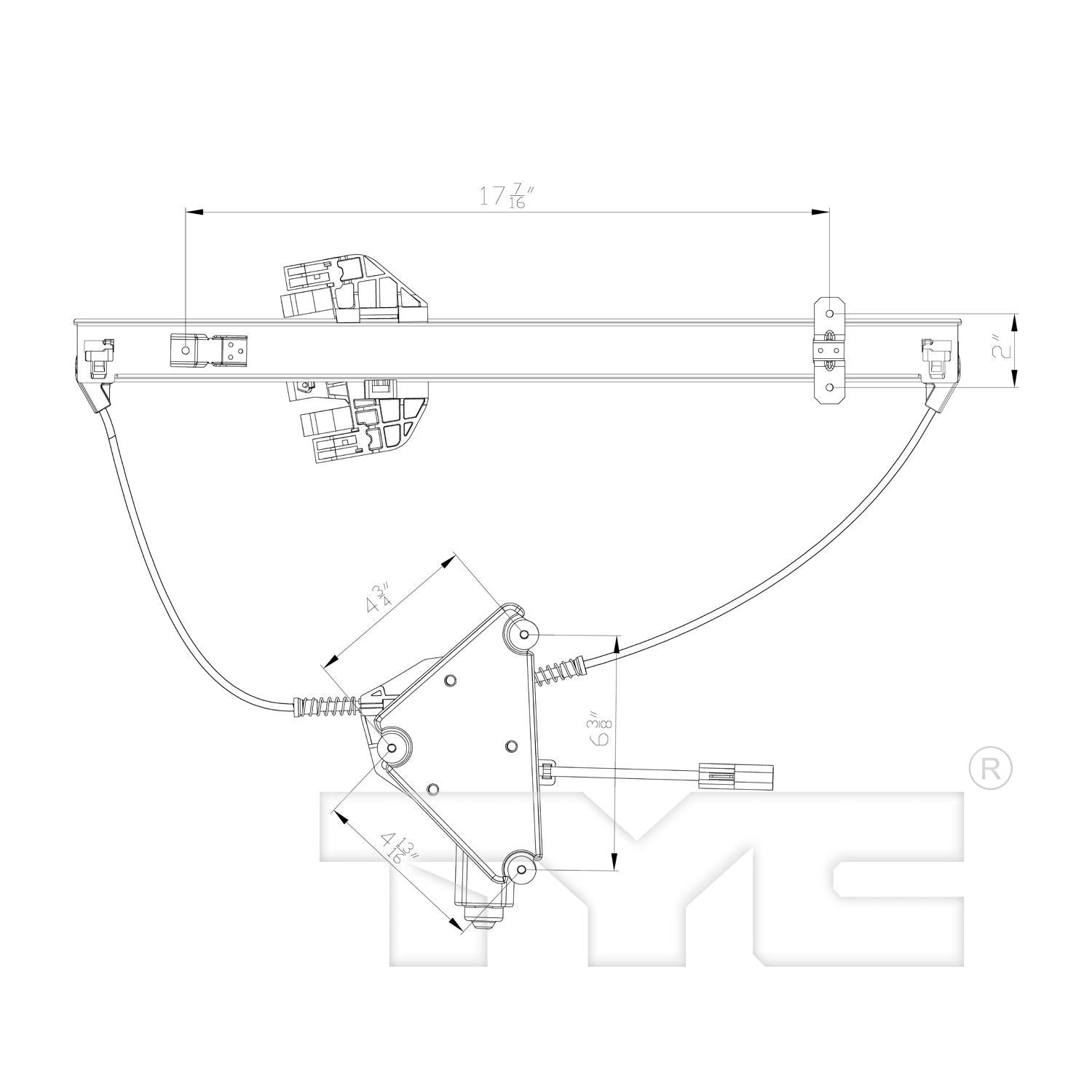 TYC Power Window Motor and Regulator Assembly 660559