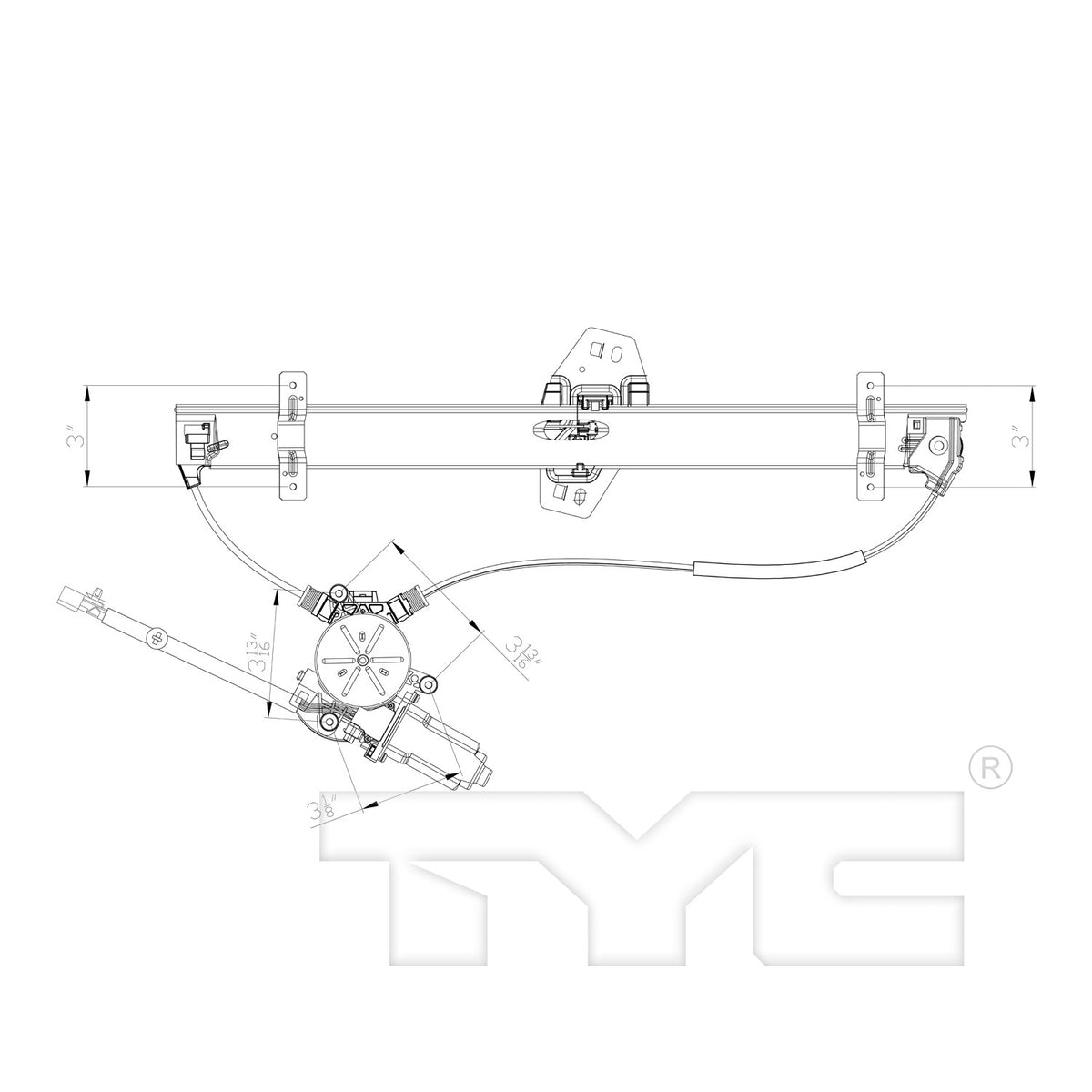TYC Power Window Motor and Regulator Assembly 660564