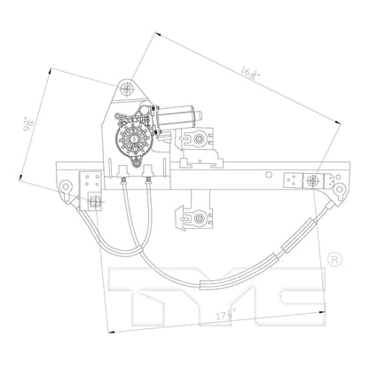 TYC Power Window Motor and Regulator Assembly 660566