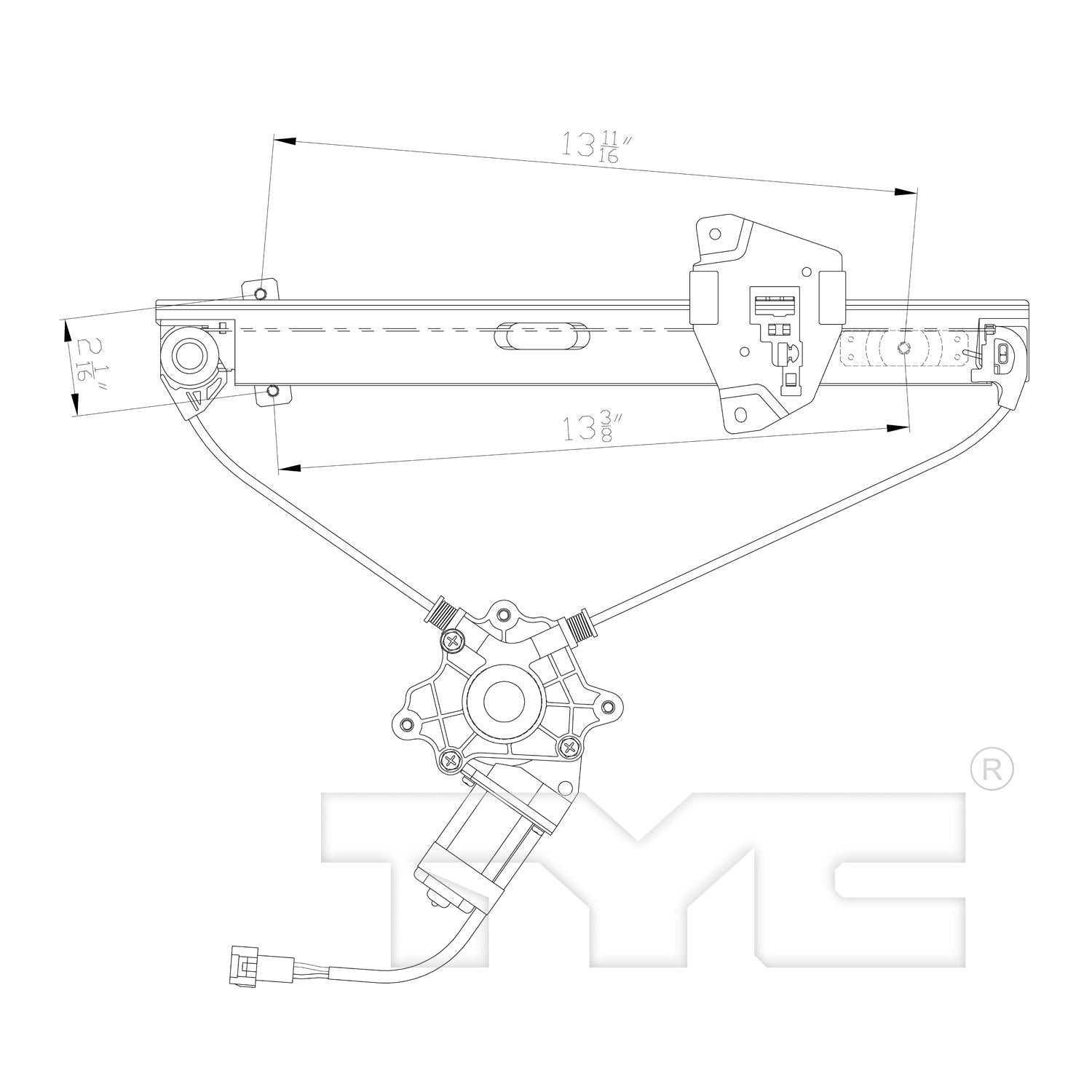 TYC Power Window Motor and Regulator Assembly 660568