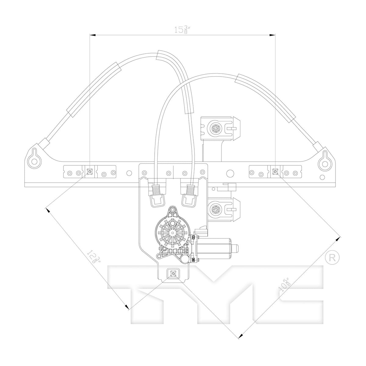TYC Power Window Motor and Regulator Assembly 660572 image 2