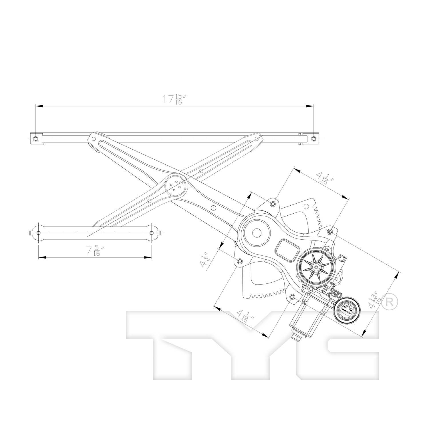 TYC Power Window Motor and Regulator Assembly 660573