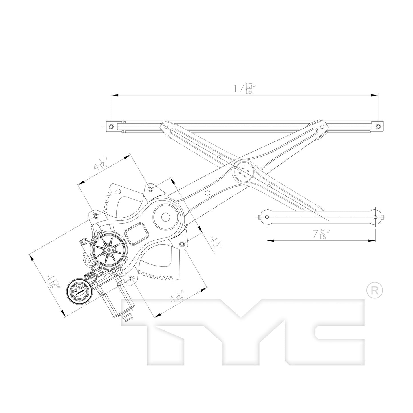 TYC Power Window Motor and Regulator Assembly 660574