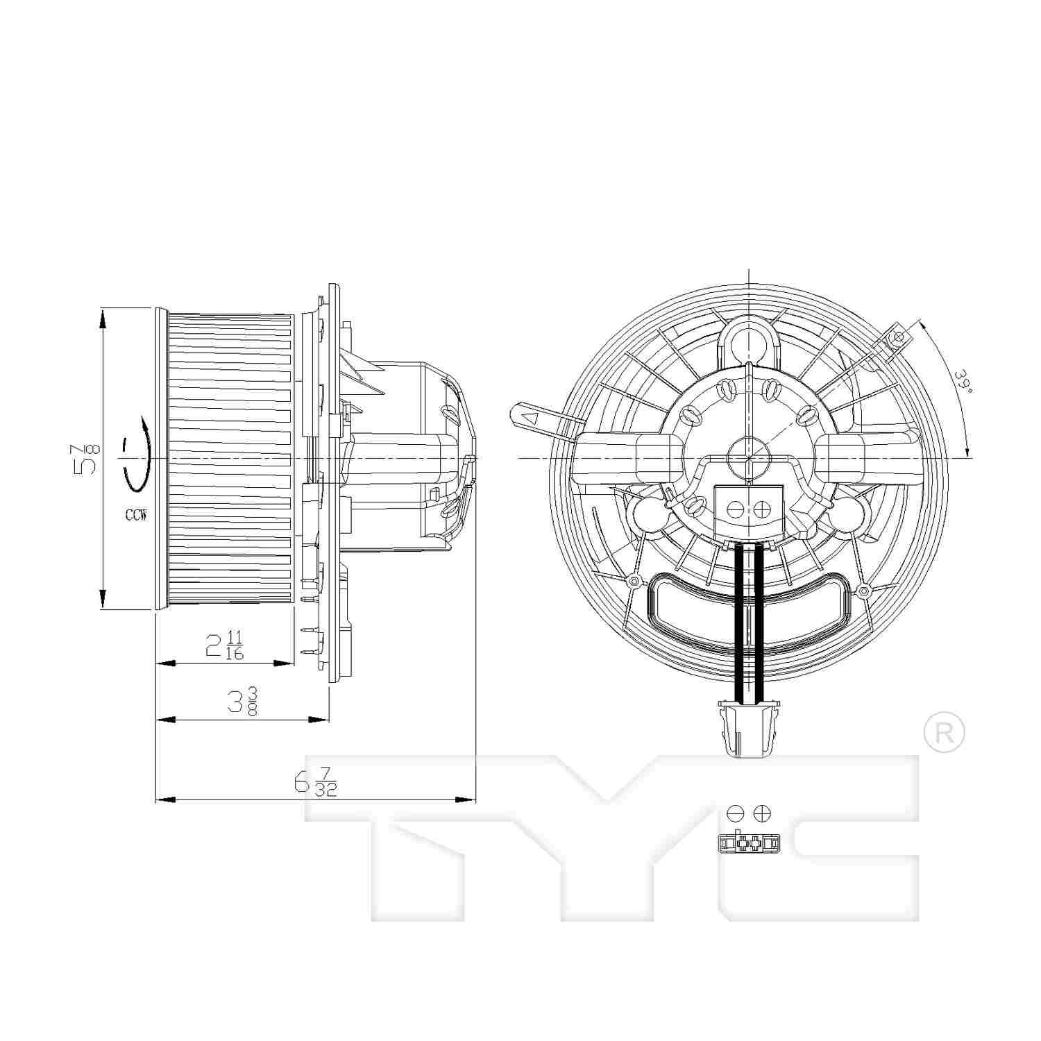 TYC HVAC Blower Motor 700218
