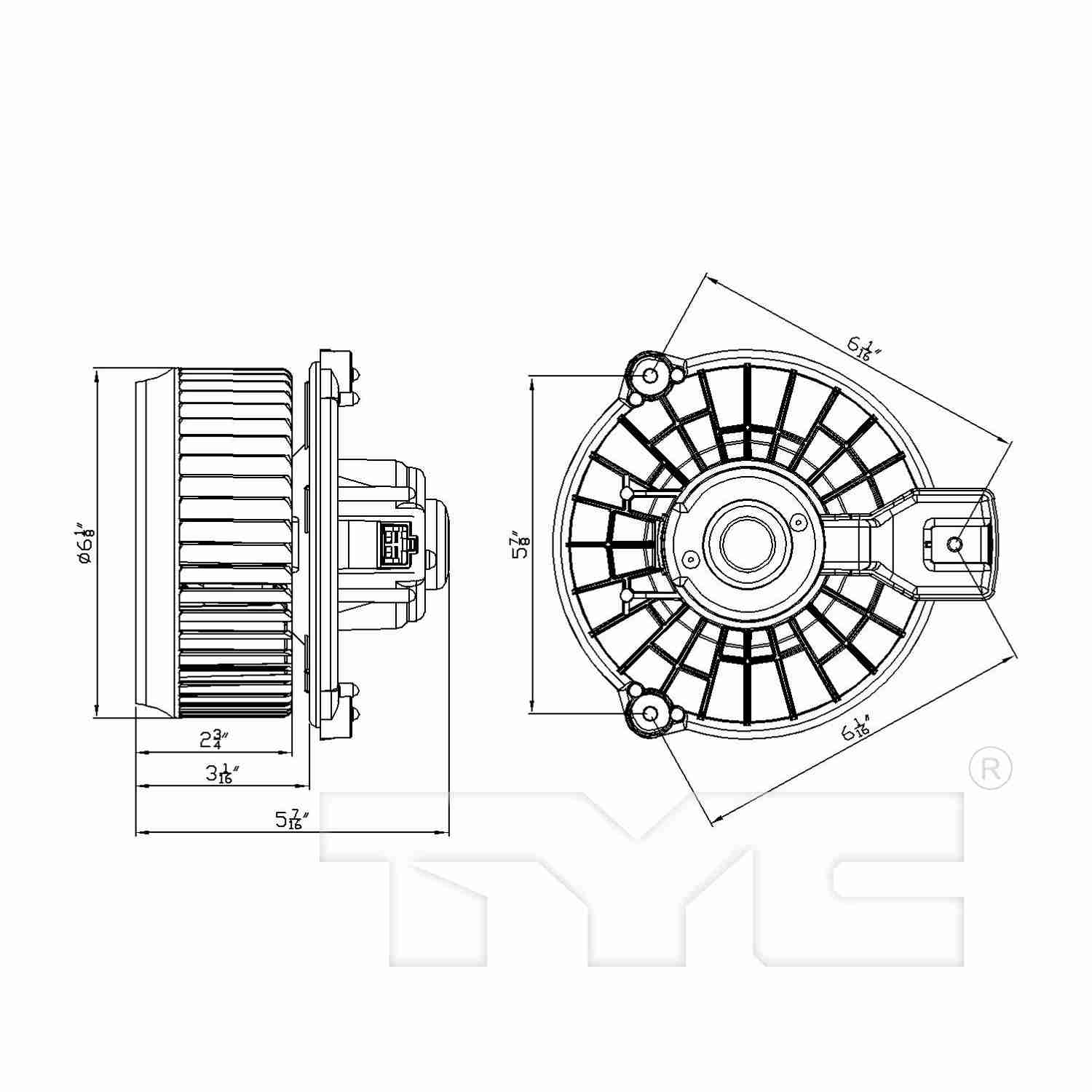 TYC HVAC Blower Motor
